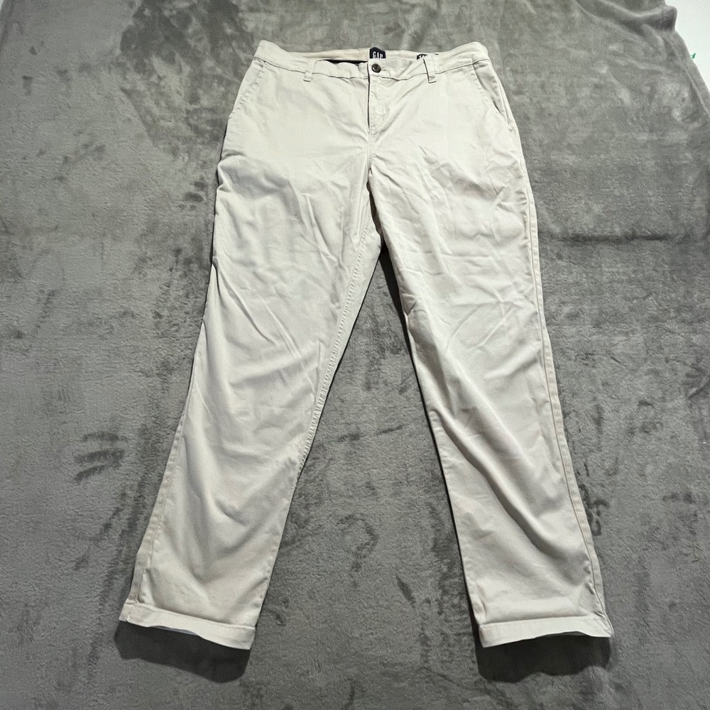 Gap Chino Pants Womens 14 Beige Relaxed Girlfriend Khaki Trousers QLP1205S